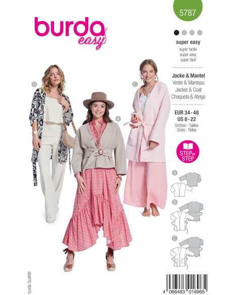 Jas- en mantelpatroon - Burda 5787