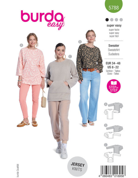 Sweatshirt patroon - Burda 5788