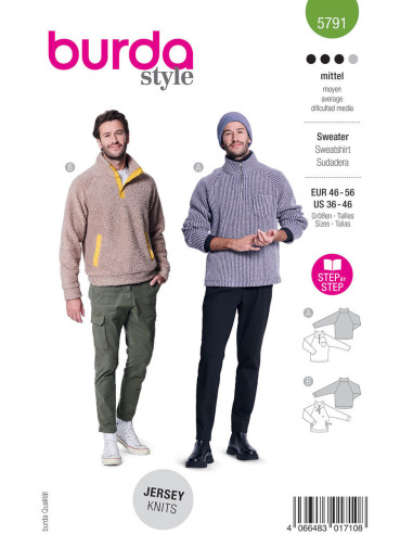 Sweatshirt patroon - Burda 5791