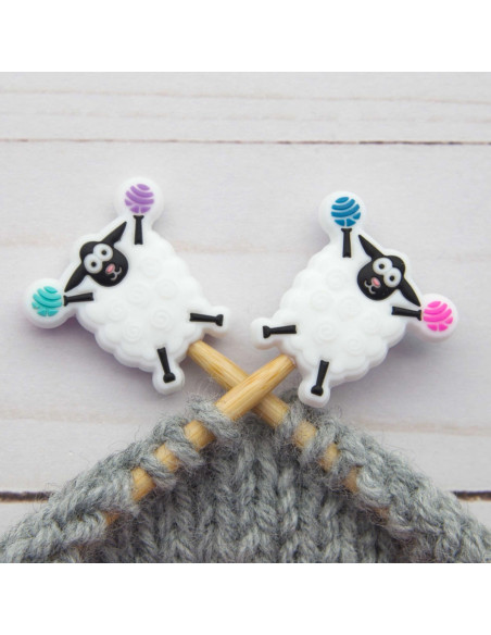 Breistoppers voor breinaalden - Cheerleader schaap