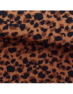 Fantasie viscose stof - Kodkod bruin en zwart