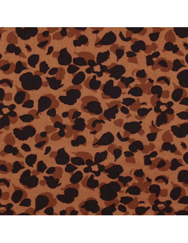 Fantasie viscose stof - Kodkod bruin en zwart