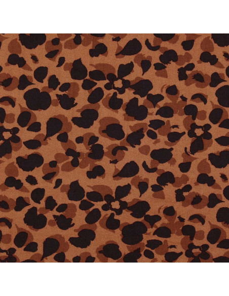 Fantasie viscose stof - Kodkod bruin en zwart