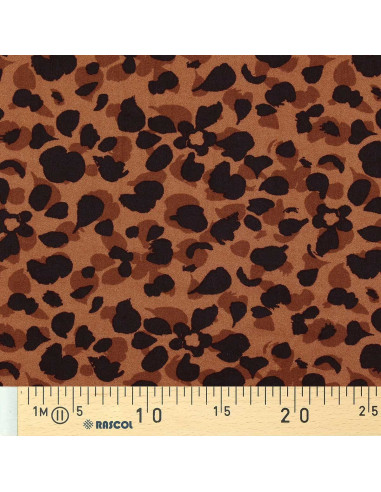 Fantasie viscose stof - Kodkod bruin en zwart
