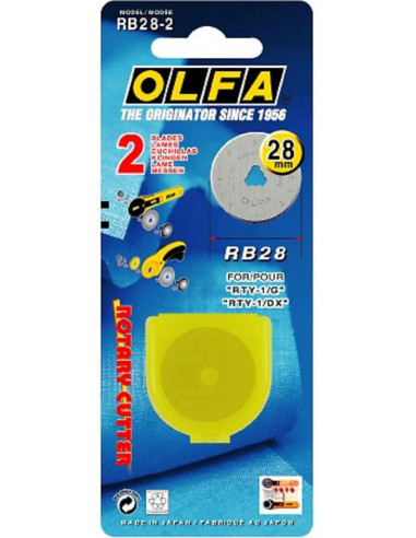 2 vervangmessen voor Olfa snijmes - 28 mm
