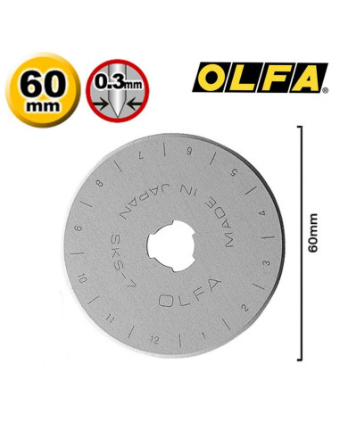 1 vervangmes voor Olfa snijder - 60 mm