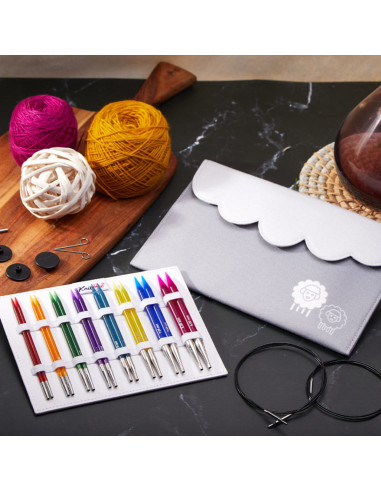 KnitPro Deluxe Spectra set met rondbreinaalden