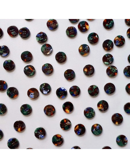 Pakket van 15 knopen in biohars 15 mm 4 gaten - Grimoire