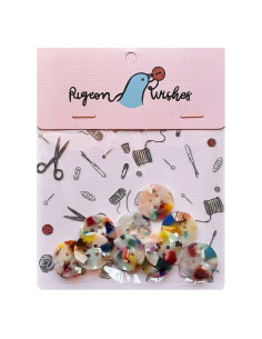 Pakket van 10 knopen in biohars 20 mm 4 gaten - Painterly