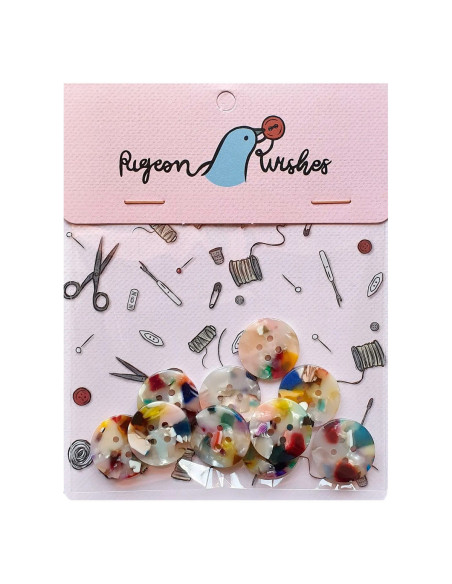 Pakket van 10 knopen in biohars 20 mm 4 gaten - Painterly