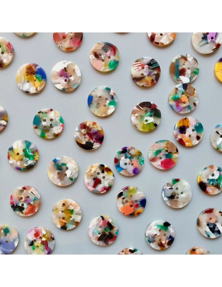 Pakket van 10 knopen in biohars 20 mm 4 gaten - Painterly