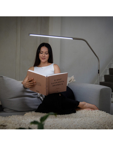 Staande lamp Daylight Slimline 4 - Geborsteld staal