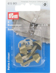 Set van 4 pootjes voor tassen 15 mm - Antiek messing