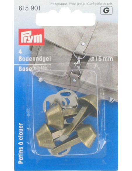 Set van 4 pootjes voor tassen 15 mm - Antiek messing