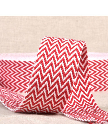 Chevronriem - Rood en wit