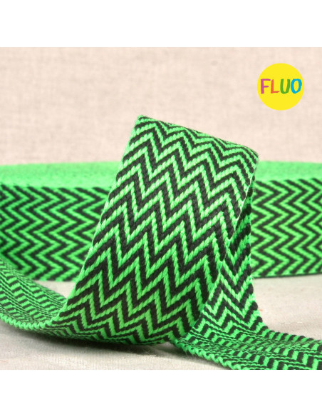 Chevronriem - Fluorescerend groen en zwart
