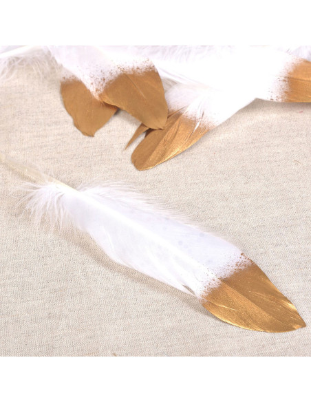 Set van 10 pennen met gouden afwerking - Wit