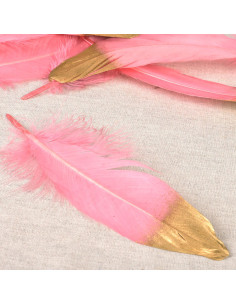 Set van 10 pennen met gouden afwerking - Roze