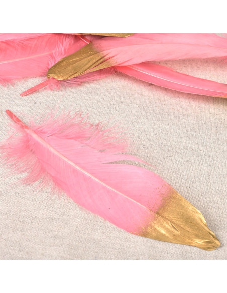 Set van 10 pennen met gouden afwerking - Roze