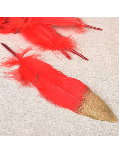 Set van 10 pennen met gouden afwerking - Rood