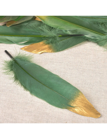Set van 10 pennen met gouden afwerking - Groen