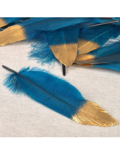 Set van 10 pennen met gouden afwerking - Blauw
