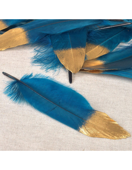 Set van 10 pennen met gouden afwerking - Blauw