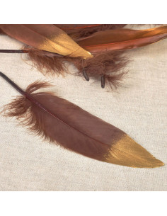 Set van 10 pennen met gouden afwerking - Bruin