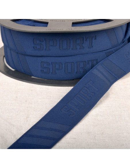 Elastische sportboxer met reliëf - Marineblauw