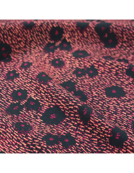 Viscose popeline stof Punti Blauw Inkt - Églantine & Zoé
