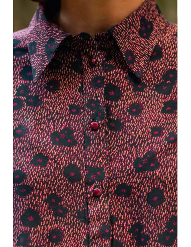 Viscose popeline stof Punti Blauw Inkt - Églantine & Zoé