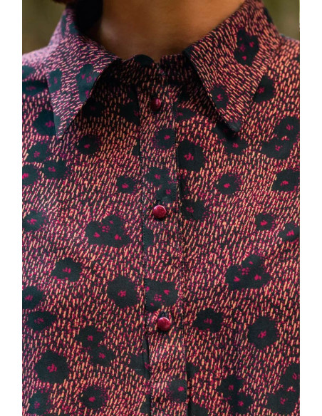 Viscose popeline stof Punti Blauw Inkt - Églantine & Zoé