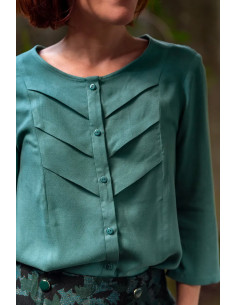 Viscose crêpe stof Eucalyptusgroen - Églantine & Zoé 2