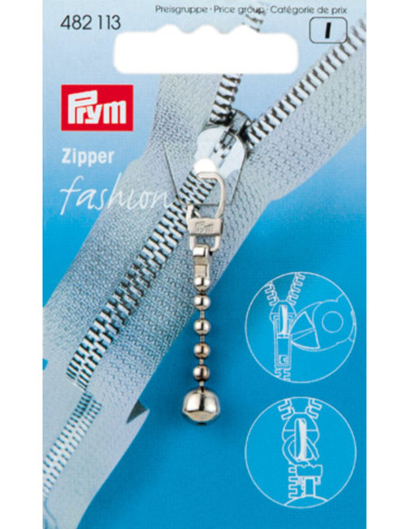 Rits-trekker - Zilveren bolletjesketting