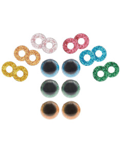 Veiligheidsogen 6 kleuren Ricorumi 12 mm - 3 paar