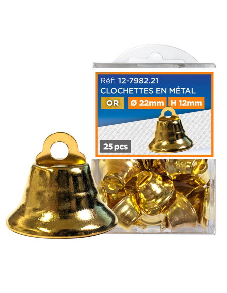 Set van 25 metalen belletjes - Goud