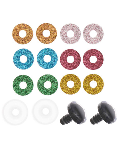 Veiligheidsogen 6 kleuren Ricorumi 20 mm - 1 paar