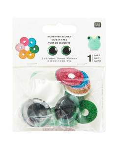 Veiligheidsogen 6 kleuren Ricorumi 30 mm - 1 paar 2