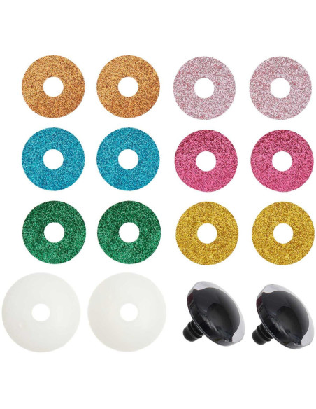 Veiligheidsogen 6 kleuren Ricorumi 30 mm - 1 paar