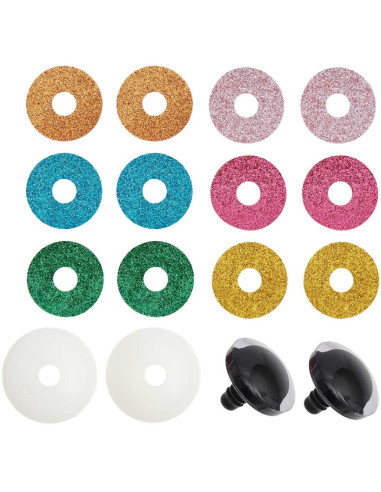 Veiligheidsogen 6 kleuren Ricorumi 40 mm - 1 paar
