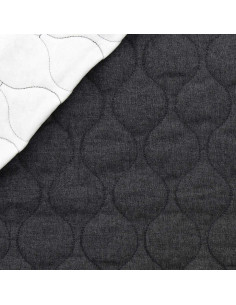 Gewatteerde katoenen stof wave - Denim chambray