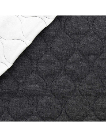 Gewatteerde katoenen stof wave - Denim chambray