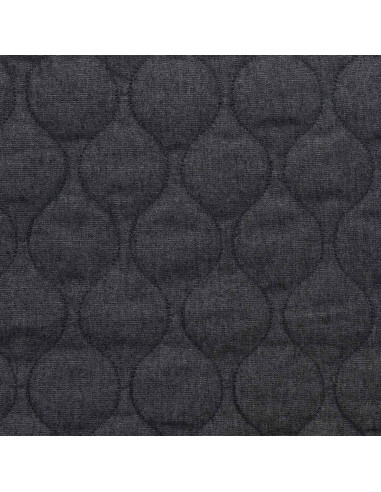 Gewatteerde katoenen stof wave - Denim chambray