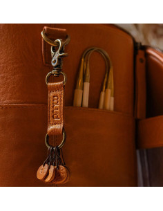 Sleutelhanger met leren riem Muud Feliz - Whisky