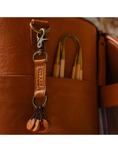 Sleutelhanger met leren riem Muud Feliz - Whisky