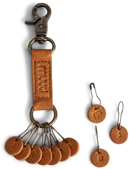 Sleutelhanger met leren riem Muud Feliz - Whisky