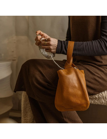 Muud Dzana shopper handtas van leer - Whisky