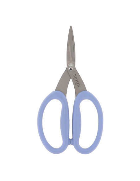 Bohin micro-gekartelde precisieschaar met grote zachte ringen - Blauw