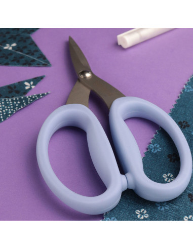 Bohin micro-gekartelde precisieschaar met grote zachte ringen - Blauw