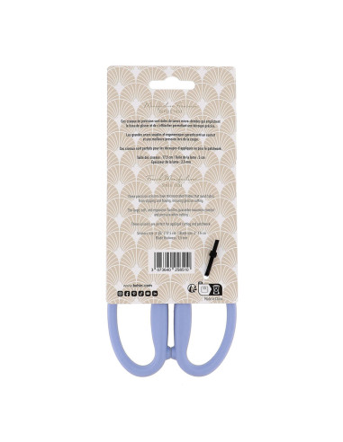 Bohin micro-gekartelde precisieschaar met grote zachte ringen - Blauw